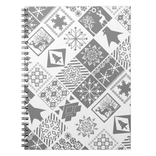 Carnet Corbeille de Noël sans couture flocon de neige cer (Devant)