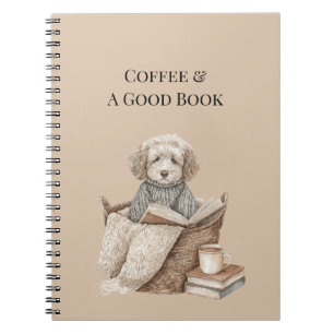 Carnet Corbeille pour chien 'Café & Un bon livre'