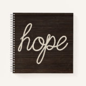 Carnet Corde HOPE sur bois foncé (Devant)