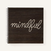 Carnet Corde MINDFUL sur bois foncé (Devant)