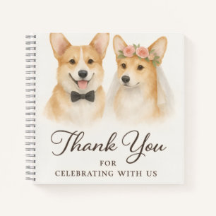 Carnet Corgi Aquarelle Mariage Merci