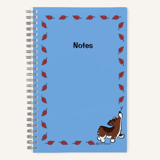 Carnet Corgi avec Feuille - Bleu - (Recto)