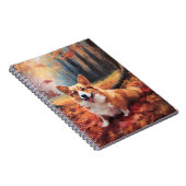 Carnet Corgi dans les feuilles d'automne inspire (Côté Droit)