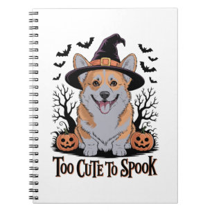 Carnet Corgi d'Halloween mignonne en Casquette de sorcièr