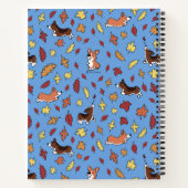 Carnet Corgi Fall Leaves Dusty Blue (Dos)