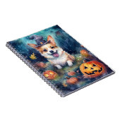 Carnet Corgi Halloween avec citrouilles effrayant (Côté Droit)