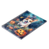 Carnet Corgi Halloween avec citrouilles effrayant (Côté gauche)