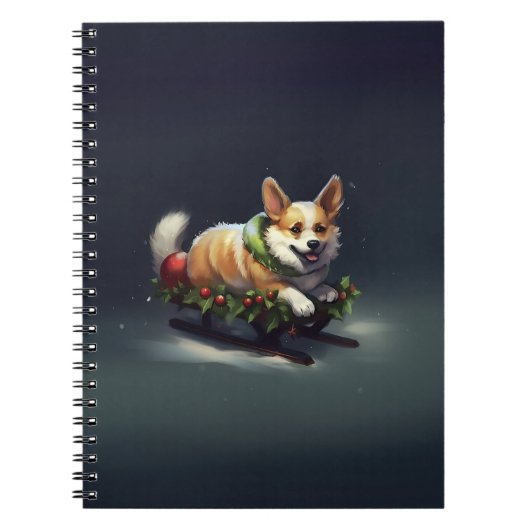 Carnet Corgi Noël neige hiver (Devant)