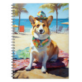 Carnet Corgi on Beach, cadeau d'été pour les amoureux de  (Devant)