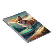Carnet Corgi Peinture Surf de plage (Côté Droit)