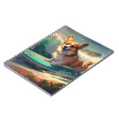 Carnet Corgi Peinture Surf de plage (Côté gauche)