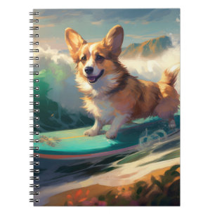 Carnet Corgi Peinture Surf de plage
