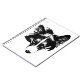 Carnet corgi serein à l'encre (Côté gauche)