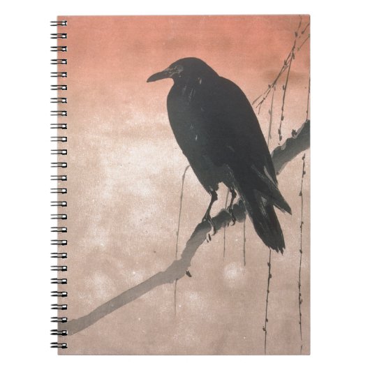 Carnet Corneille sur une branche de saule (Devant)