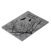 Carnet Corneilles et arbres gothiques Silhouette Gris Noi (Côté gauche)