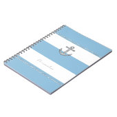 Carnet Cornflower Bleu & Blancs Ancre diamant (Côté gauche)