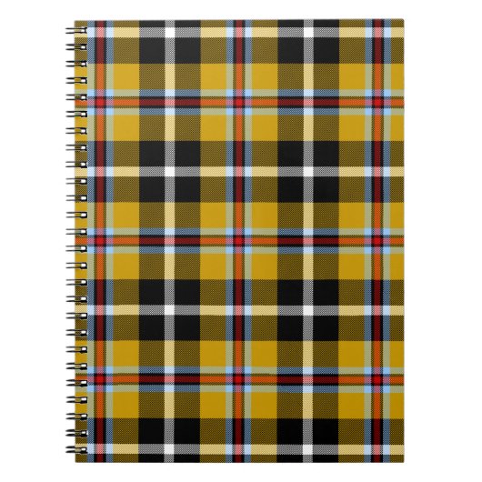 Carnet Cornouailles National Tartan Jaune et Noir Plaid (Devant)