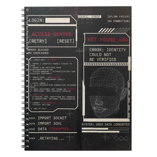 Carnet Corrompu - Techno-Brutalist Streetwear Design (Devant)