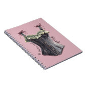 Carnet Corset Bugundy Noir Vert (Côté Droit)