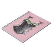 Carnet Corset Bugundy Noir Vert (Côté gauche)
