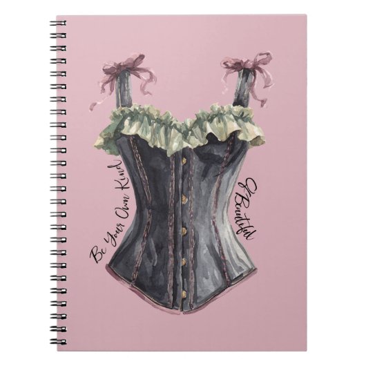 Carnet Corset Bugundy Noir Vert (Devant)