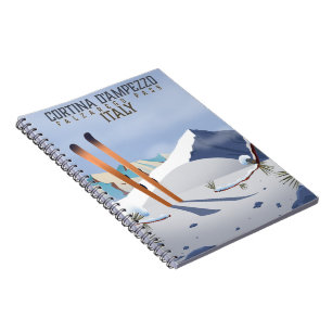 Carnet Cortina d'Ampezzo Italie poster ski Art Print