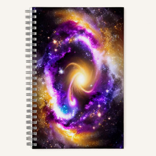 Carnet Cosmic Golden Purple Bleu Galactique Ciels Galacti