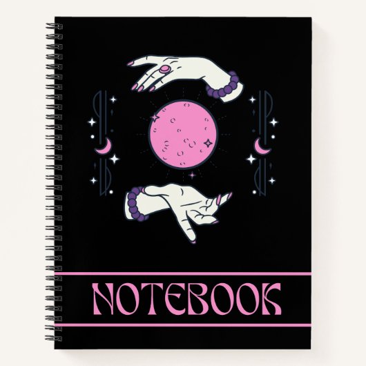 Carnet Cosmic Magical Hands Lune et étoiles (Devant)