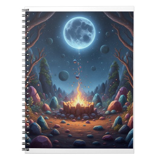 Carnet Cosmic Moonlight Campfire Fantasy Spiral Notebook (Devant)