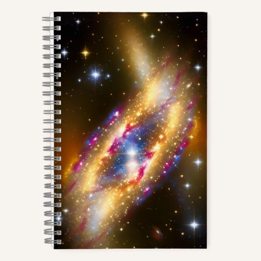 Carnet Cosmic Or rose et bleu Astro étoile Galactique (Recto)