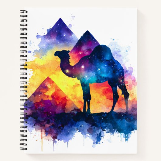 Carnet Cosmic Starry Nuit Camel égyptien Paysage (Devant)