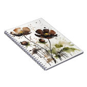 Carnet Cosmos au chocolat - Fleurs à l'aquarelle (Côté Droit)