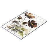Carnet Cosmos au chocolat - Fleurs à l'aquarelle (Côté gauche)