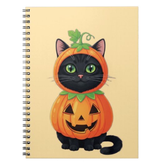 Carnet Costume de chat Citrouille mignon (Devant)
