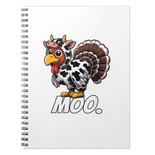 Carnet Costume de vache Turquie Thanksgiving Drôle Turqui