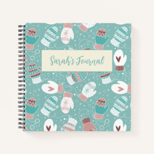 Carnet Cosy hiver Noël Mittens Motif à Mint