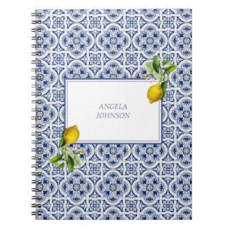 Carnet Côte d'Amalfi Citron Carreaux bleus Italie