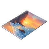 Carnet Côte de coucher de soleil | Vagues d'océan de plag (Côté gauche)