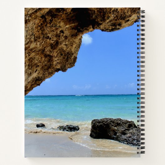 Carnet Côte tropicale de plage avec un Big Rock (Dos)