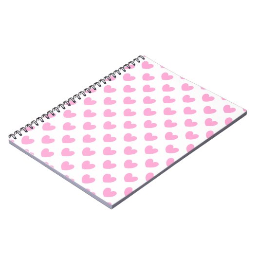 Carnet Coton Candy Pink coeurs sur blanc (Côté gauche)