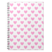 Carnet Coton Candy Pink coeurs sur blanc (Devant)