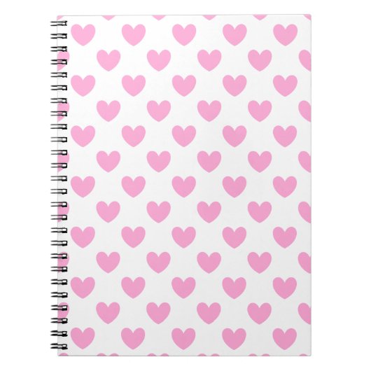 Carnet Coton Candy Pink coeurs sur blanc (Devant)