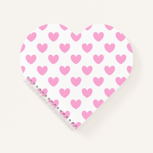 Carnet Coton Candy Pink coeurs sur blanc (Devant)