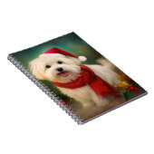 Carnet Coton De Tulear Chien dans la neige Noël (Côté Droit)