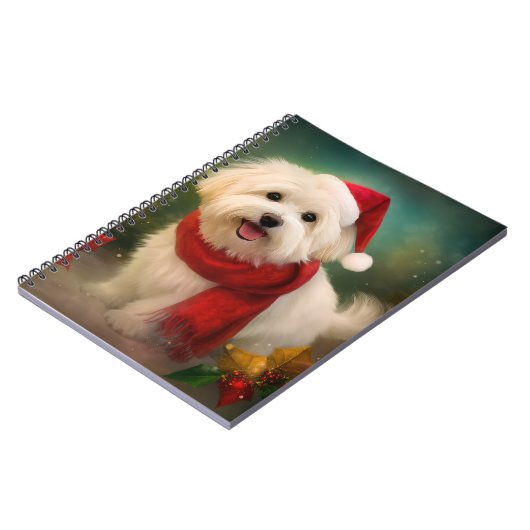 Carnet Coton De Tulear Chien dans la neige Noël (Côté gauche)