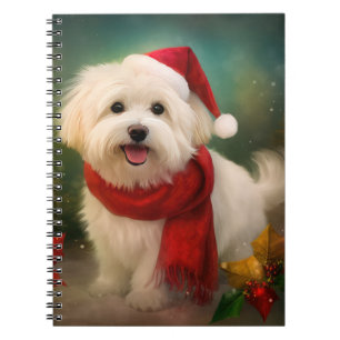 Carnet Coton De Tulear Chien dans la neige Noël