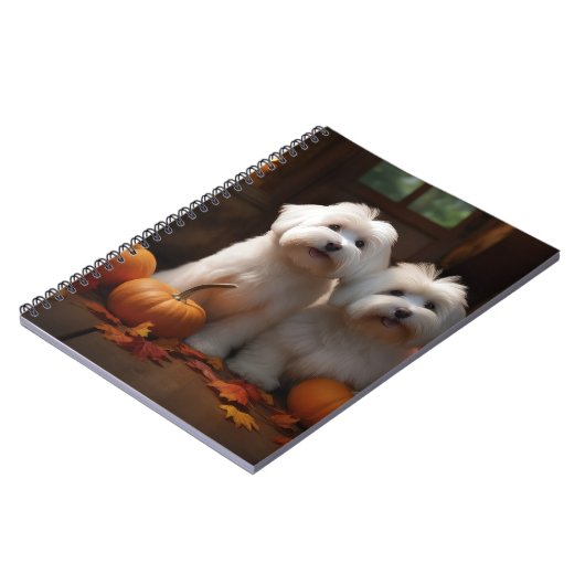 Carnet Coton De Tulear Chiot Automne Citrouille délice (Côté gauche)