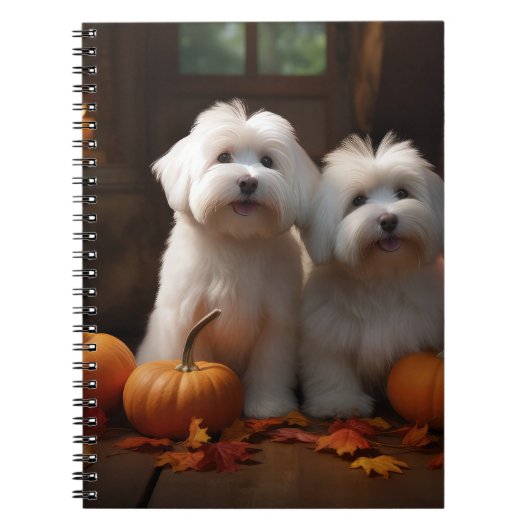 Carnet Coton De Tulear Chiot Automne Citrouille délice (Devant)