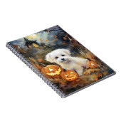Carnet Coton De Tulear Halloween Avec Peur Citrouille (Côté Droit)