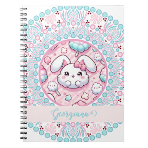 Carnet Coton Personnalisé Candy Kawaii Bunny Dot Mandala